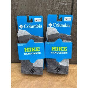 Columbia Hiking Crew Socks Gray Ultra-Lightweight Wool Blend Women & Youth Small
